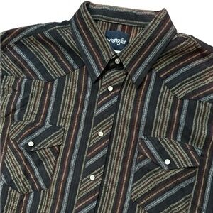Vintage Wrangler‎ Pearl Snap Western Shirt Men’s Size 3XT Tall Cowboy Multicolor